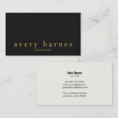 シンプルブラックレザールックプロフェッショナル 名刺 (正面/裏面)