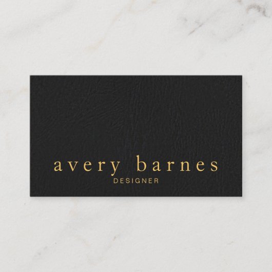 シンプルブラックレザールックプロフェッショナル 名刺 (正面)