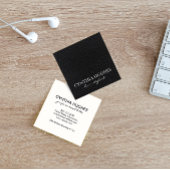シンプルブラックレザー スクエア名刺