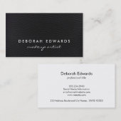 シンプルブラックレザー 名刺 (正面/裏面)