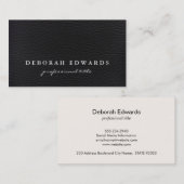 シンプルブラックレザー 名刺 (正面/裏面)