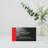 シンプルブラックレッドグレープレーンモダン名刺 名刺 (スタンド正面)