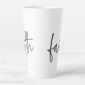 シンプルブラック信仰聖書聖句文字 カフェラテマグ (正面)