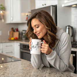 シンプルブラック信仰聖書聖句文字 コーヒーマグカップ