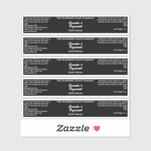 シンプルブラック化粧品JARラベル0.75インチx 4.0インチ シール