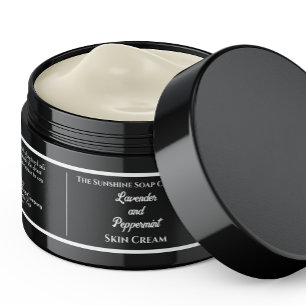 シンプルブラック化粧品JARラベル1.25インチx 6.5インチ シール