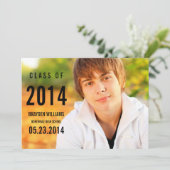 シンプルブラック卒業発表 案内状 (スタンド正面)