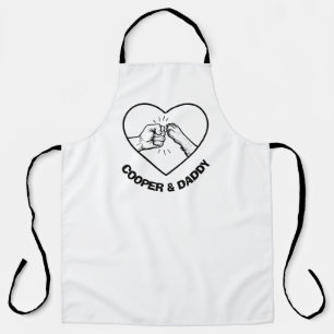 シンプルブラック外郭犬とパパ拳バンプ エプロン