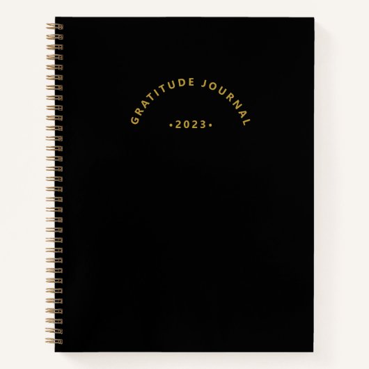 シンプルブラック感謝ジャーナル ノートブック (正面)