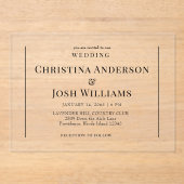 シンプルブラック文字結婚ズ アクリル招待状 (正面)