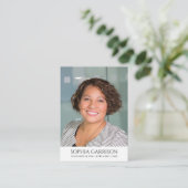 シンプルブラック文字葬儀祈りの言葉カード付き写真付き エンクロージャーカード (スタンド正面)