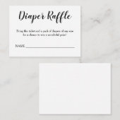 シンプルブラック書道おむつラッフルインサート エンクロージャーカード (正面/裏面)