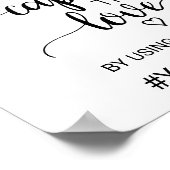 シンプルブラック書道がラブサインを取り込む ポスター (角)