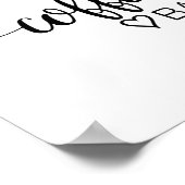 シンプルブラック書道コーヒーバー標識 ポスター (角)