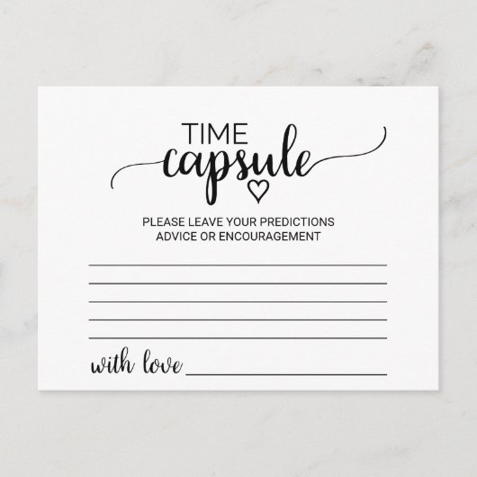 シンプルブラック書道タイムカプセルカード アドバイスカード (正面)
