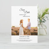 シンプルブラック書道フレーム写真の保存日付 セーブザデート (スタンド正面)