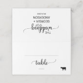 シンプルブラック書道牛肉料理オプシ結婚ョン プレイスカード (外部開封)