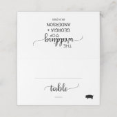 シンプルブラック書道豚肉料理オプシ結婚ョン プレイスカード (外部開封)