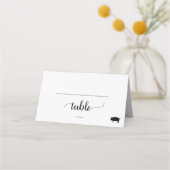 シンプルブラック書道豚肉料理オプシ結婚ョン プレイスカード (正面)