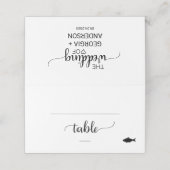 シンプルブラック書道魚料理オプシ結婚ョン プレイスカード (外部開封)