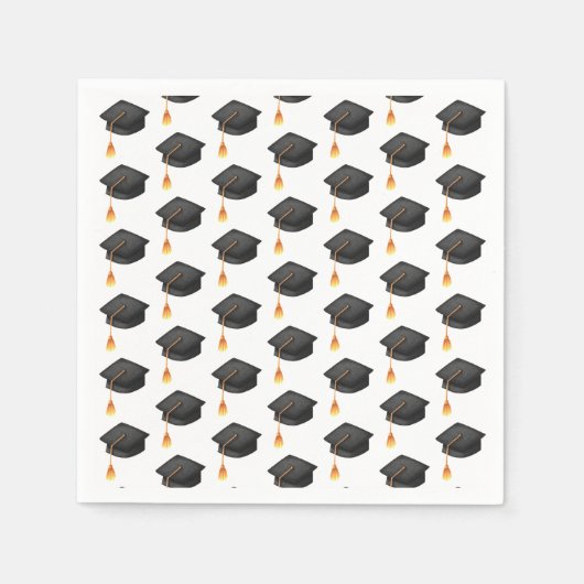 シンプルブラック目盛りキャップパターン スタンダードカクテルナプキン (正面)