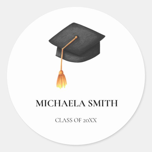 シンプルブラック目盛キャップ封筒用シール ラウンドシール (正面)