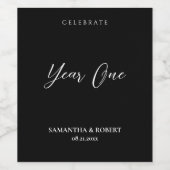 シンプルブラック祝イベントテンプレートワインラベル ワインラベル (シングルラベル)