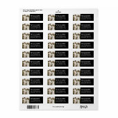 シンプルブラック結婚の写真差出人住所 ラベル (フルシート)