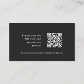 シンプルブラック結婚モノグラムの共有 エンクロージャーカード (裏面)