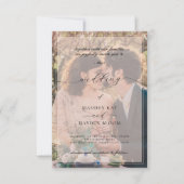 シンプルブラック赤面ホワイト結婚式招待状 招待状 (正面)