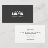 シンプルブラック起業家モダンお尻ミニマリスト 名刺 (正面/裏面)