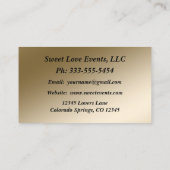 シンプルブラック金ゴールドウェディングプランナー名刺 名刺 (裏面)