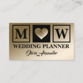 シンプルブラック金ゴールドウェディングプランナー名刺 名刺 (正面)