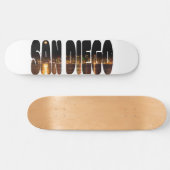 シンプルブラック金ゴールドシティスカイラインスーベニアサンディエゴ スケートボード (横)