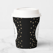 シンプルブラック金ゴールドミニマルビジネスロゴカスタム 紙コップ (左)