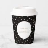 シンプルブラック金ゴールドミニマルビジネスロゴカスタム 紙コップ (裏面)