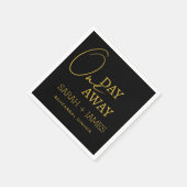 シンプルブラック金ゴールド1日リハ遠くにーサルディナー スタンダードカクテルナプキン (角)