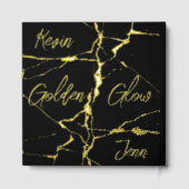 シンプルブラック50周年の結婚金ゴールド | ゲストブック (裏面)