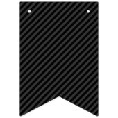 シンプルブラック&スモーキーブラック狭い対角ストライプ角 バンティングフラッグ (第2の旗)