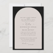 シンプルブラック&タン幾何学クリスチャン 招待状 (正面)