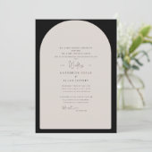 シンプルブラック&タン幾何学クリスチャン 招待状 (スタンド正面)