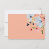 シンプルブラック&ピンクフローラ結婚式RSVPカード 出欠カード (裏面)