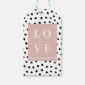 シンプルブラック&ピンクラブ |すべてのユーザーを評価する ギフトタグ (正面)