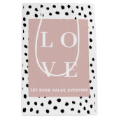 シンプルブラック&ピンクラブ |すべてのユーザーを評価する ミディアムペーパーバッグ (正面)