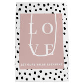 シンプルブラック&ピンクラブ |すべてのユーザーを評価する ミディアムペーパーバッグ (裏面)