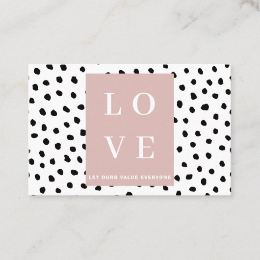 シンプルブラック&ピンクラブ |すべてのユーザーを評価する 名刺 (正面)