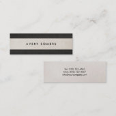 シンプルブラック&ベージュはっきりしたストライプスタイリッシュ スキニー名刺 (正面/裏面)