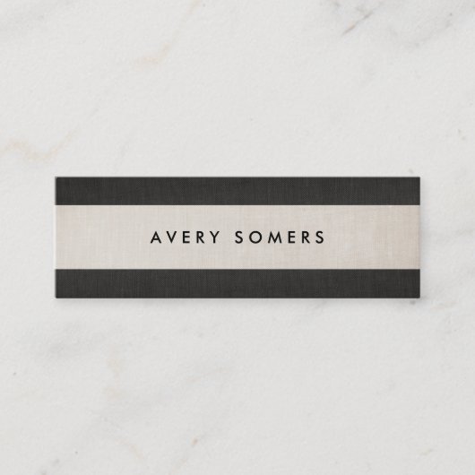 シンプルブラック&ベージュはっきりしたストライプスタイリッシュ スキニー名刺 (正面)