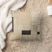 シンプルブラック&ベージュジャパンディ クッション (ブランケット)