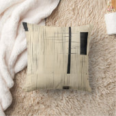 シンプルブラック&ベージュジャパンディ クッション (ブランケット)